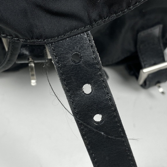 Prada Logo Plate Rucksack Backpack Nylon Nero Black - Picture 5 of 7
